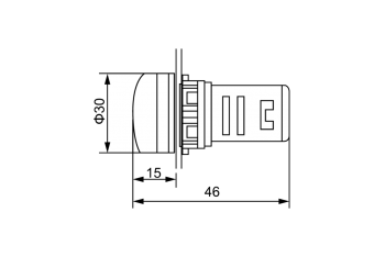 Габаритные размеры индикаторов напряжения и тока