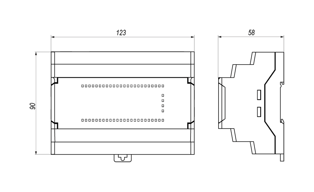 Габаритные и установочные размеры ПР102