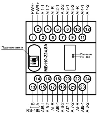 МВ110-8А. Модуль введення аналогових сигналів