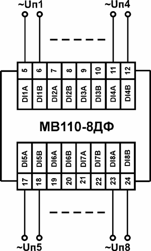 МВ110-8ДФ. Модуль введення дискретних сигналів