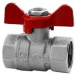 Кран кульовий з сальниковим ущільнювачем з аллюминиевой рукояткою (внутрішня-внутрішня різьба)