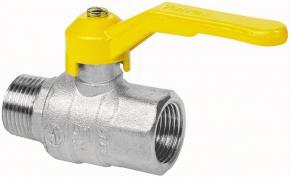 krn3 > Кульовий кран газовий нікельований з алюмінієвої рукояткою (внутрішня-внутрішня різьба)